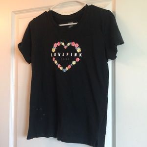 T-shirt, black, brand victoria secret/pink , size medium